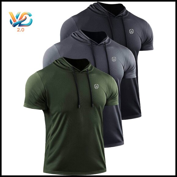 Hooded Muscle Tank Top Dry Fit Athletic Slim Fit Gym Running Workout Shirt